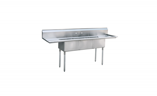MRSA-3-D Three Compartment Sink